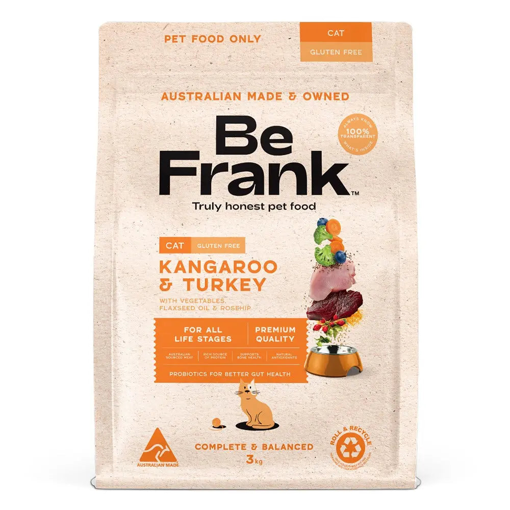 Be Frank Kangaroo Turkey Dry Cat Food 3kg