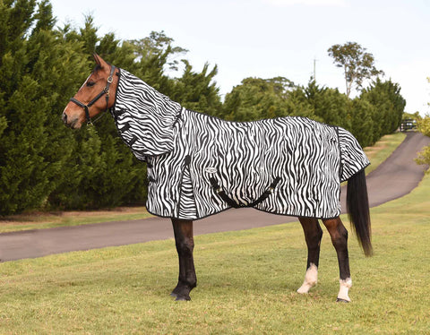 Caribu Zebra Euro Mesh Combo Horse Rug