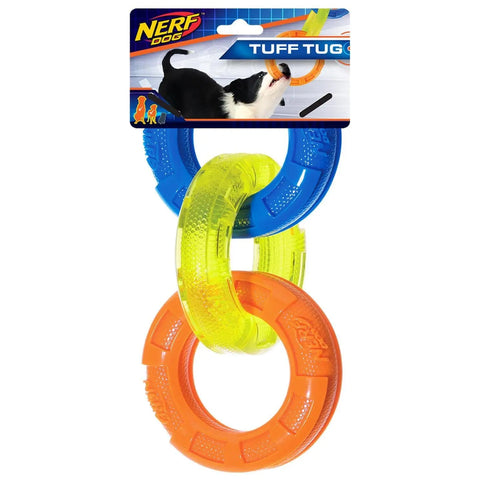 Nerf TPR 3 Ring Dog Tug Toy 20cm