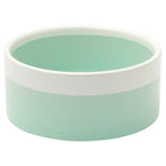 Buddy & Belle Mint/White Round Ceramic Dog Bowl