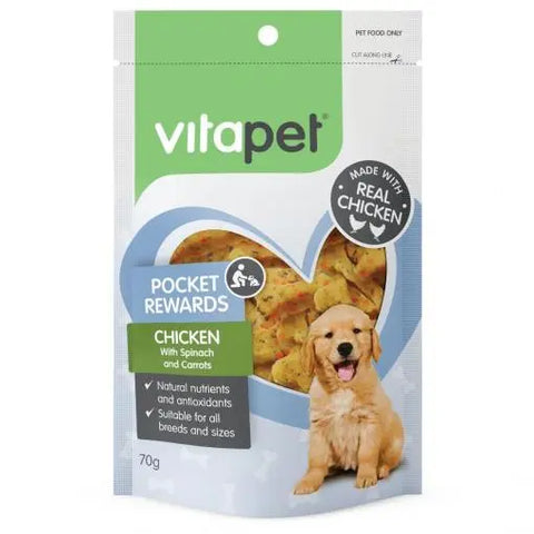 VitaPet Pocket Rewards Chicken & Vegetable Bones Dog Treats 70g