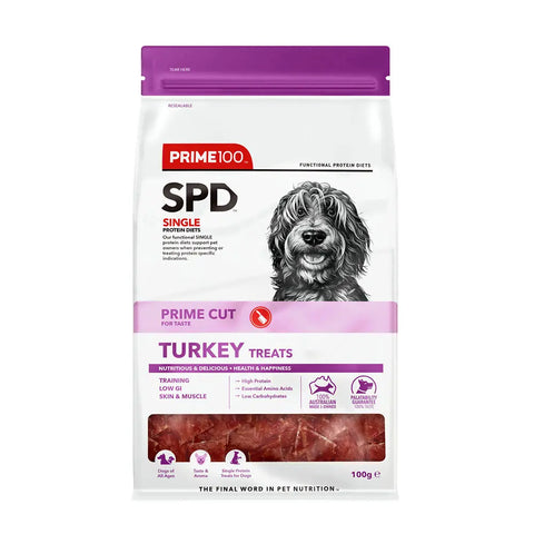 SPD Prime Cut Turkey Dog Treats 100g