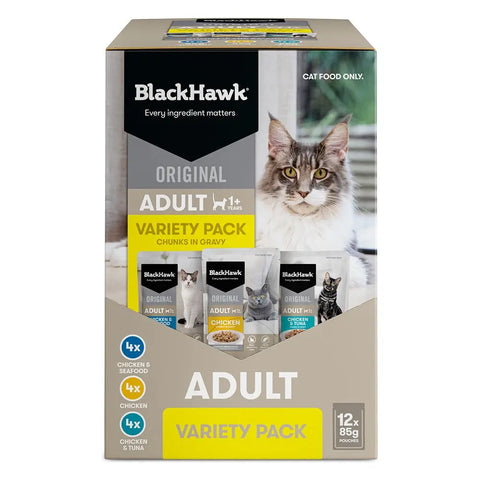 Black Hawk Original Variety Pack in Gravy Wet Cat Food