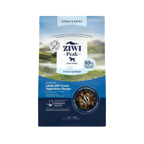 Ziwi Peak Steam & Dried Grass-fed Lamb with Green Vegetables Dry Dog Food