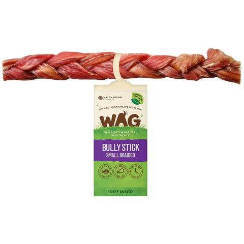 WAG Braided Bully Stick Dog Treat Small