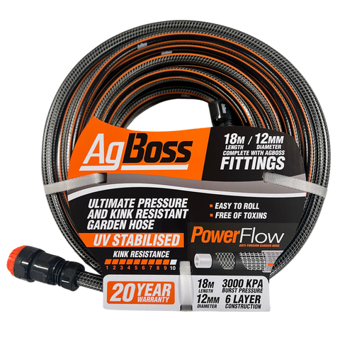 AgBoss premium Fitted Hose 12mm x 18m