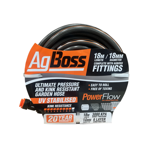 AgBoss Premium fitted hose 18mm x 18m