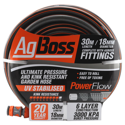 AgBoss Premium Fitted Hose 18mm x 30m