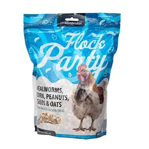 FLOCK PARTY - MEALWORMS, CORN, PEANUTS, SEEDS AND OATS