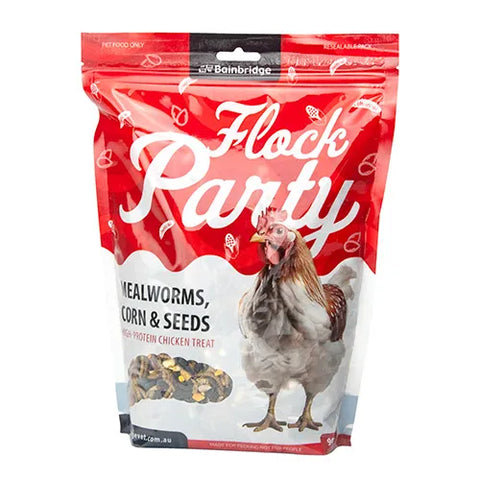 FLOCK PARTY - MEALWORMS, CORN & SEEDS
