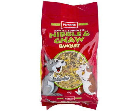 Peters Nibble & Gnaw Rabbit & Guinea Pig Food Mix 4kg