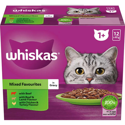 Whiskas Adult Mixed Favourites in Gavy Wet Cat Food 12x85g